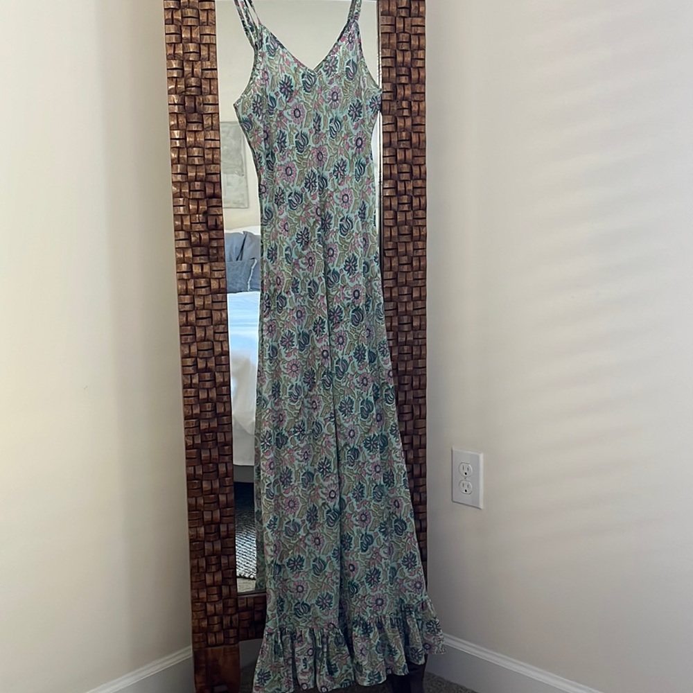 Mille Blockprinted Floral Maxi Slip Dress